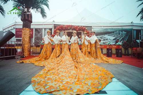 灵通篷房为河南商丘售楼处搭建绿色临时售楼中心 灵通篷房为河南商丘售楼处搭建绿色临时售楼中心